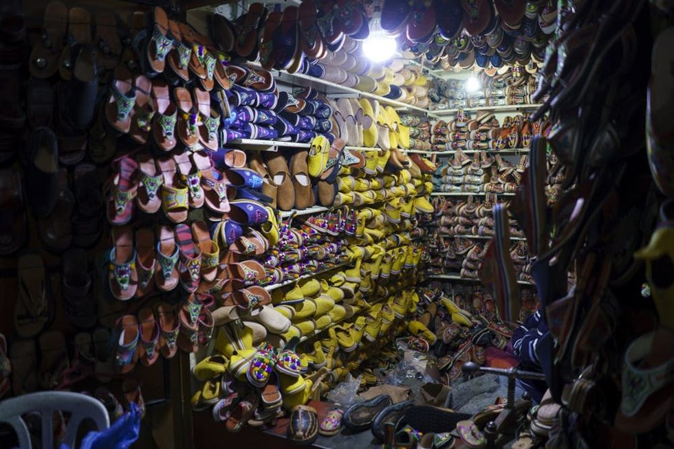 Colorful shoes in Tafraoute