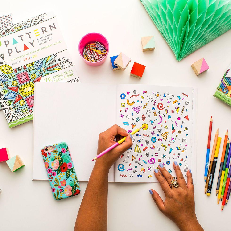 Coloring Pages from Brit + Co's Pattern Play Coloring Book anxiety