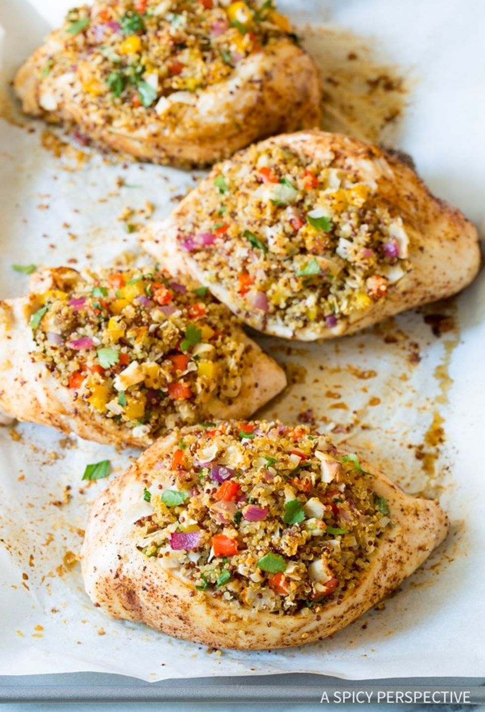 Confetti Quinoa-Stuffed Chicken