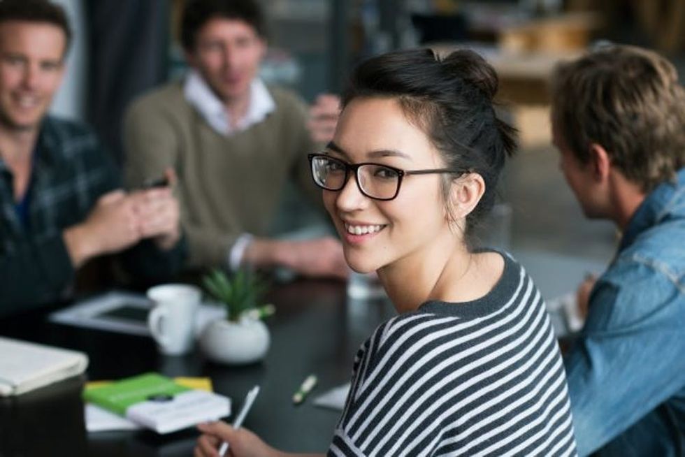 confident woman at work