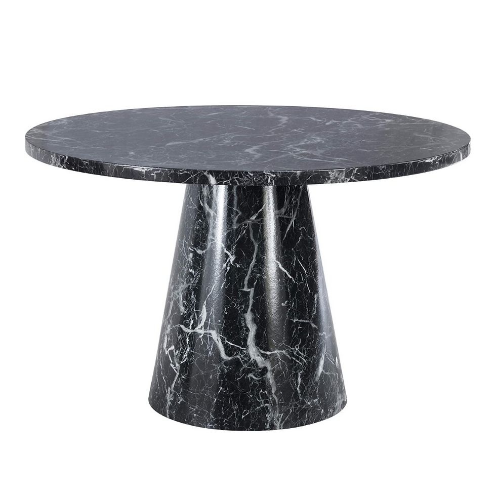 Contemporary Round Faux Marble Dining Table