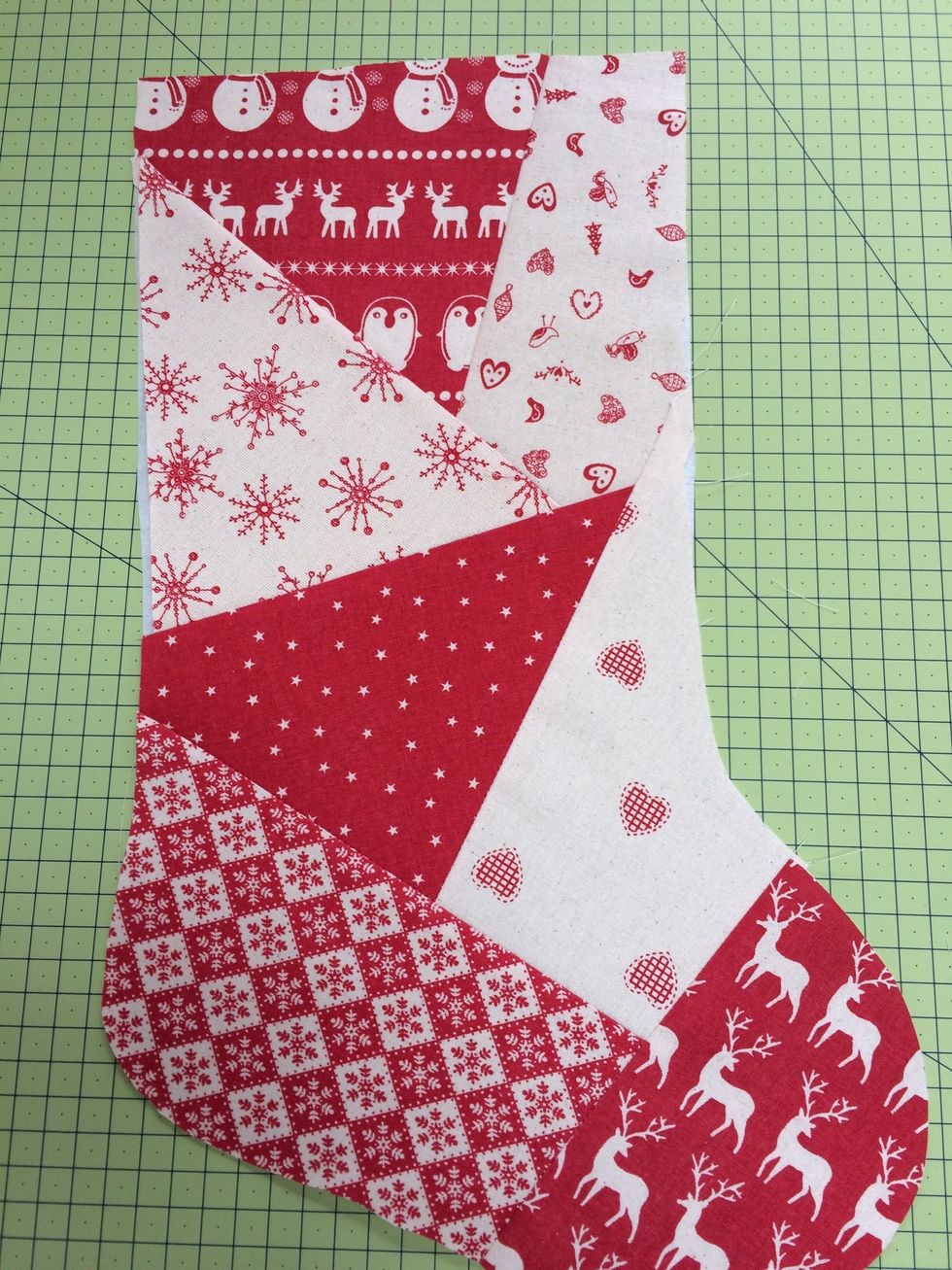 Continue to work in numerical order and sew all the pieces in place