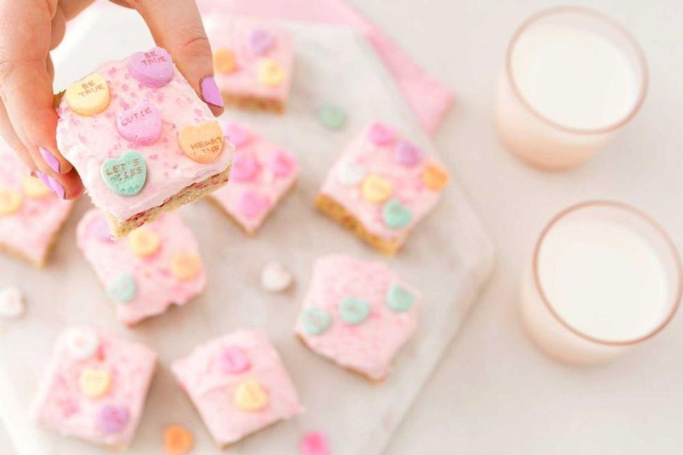 Conversation Heart Sugar Cookie Bars