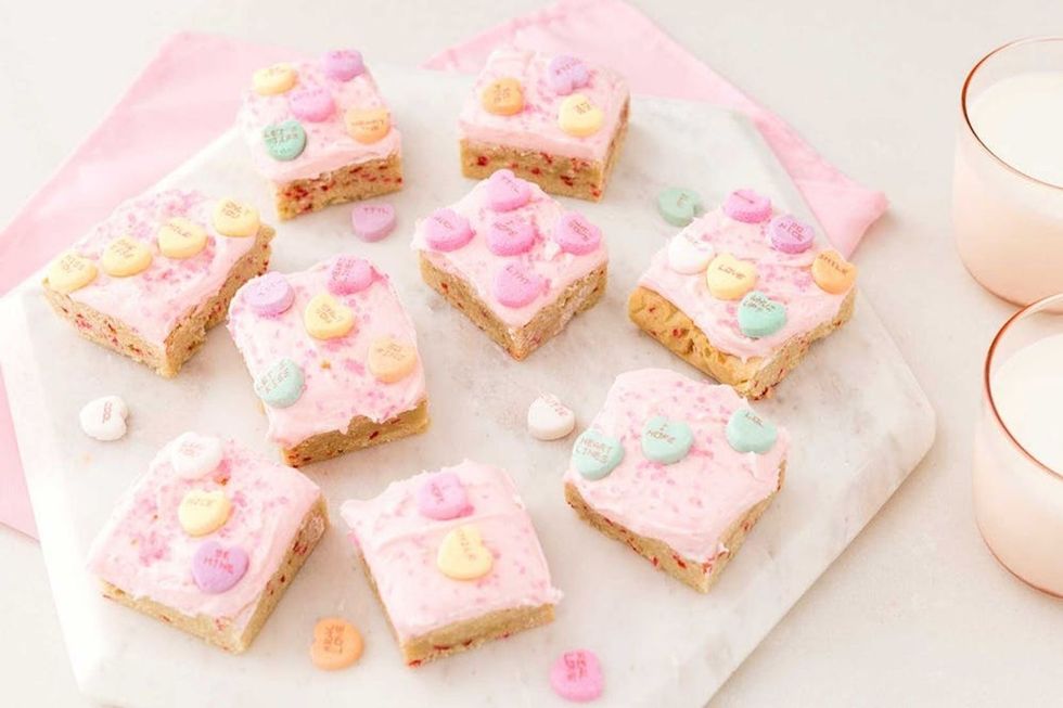 Conversation Heart Sugar Cookie Bars