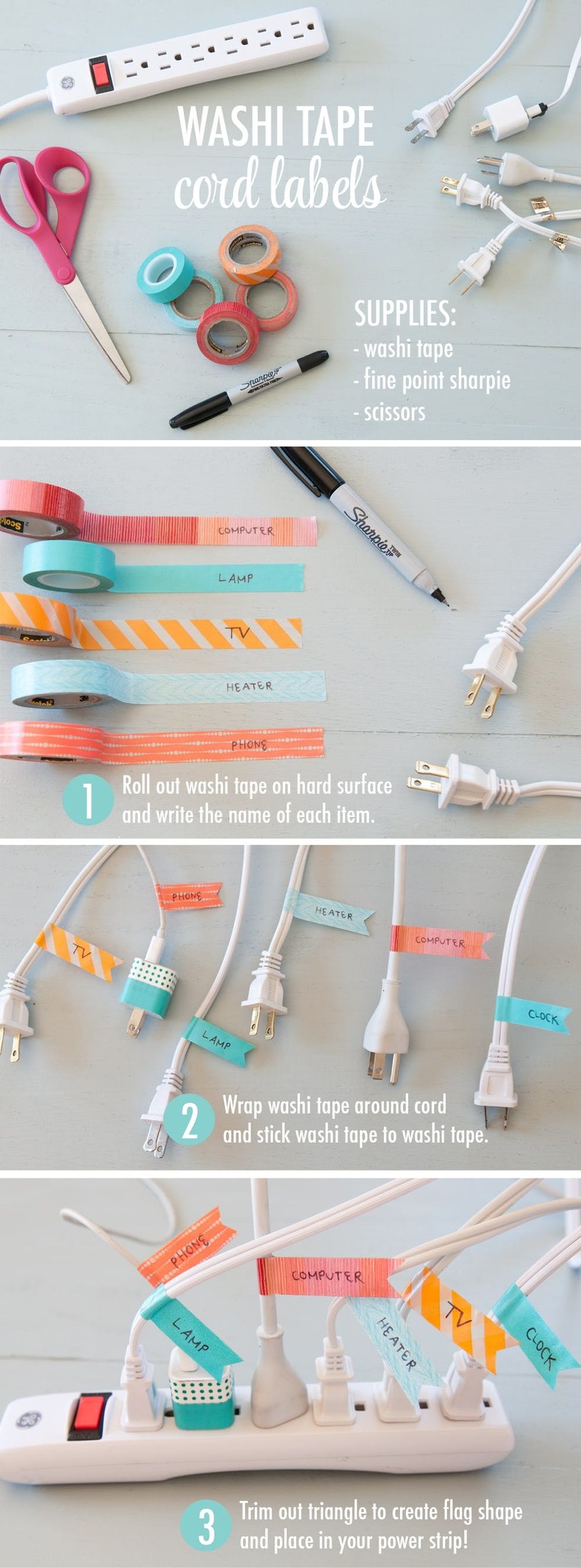 Make These Washi Tape Cord Labels to Organize ALL Your Tech Brit + Co