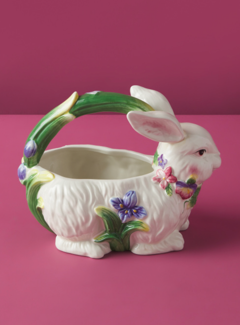 Corner Ruby Ceramic Tulip Bunny Basket