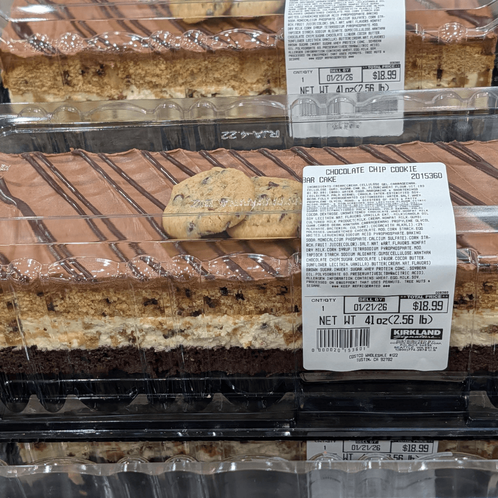Costco's new Chocolate Chip Cookie Bar Cake is in stores now for $18.99 and weighs nearly three pounds.