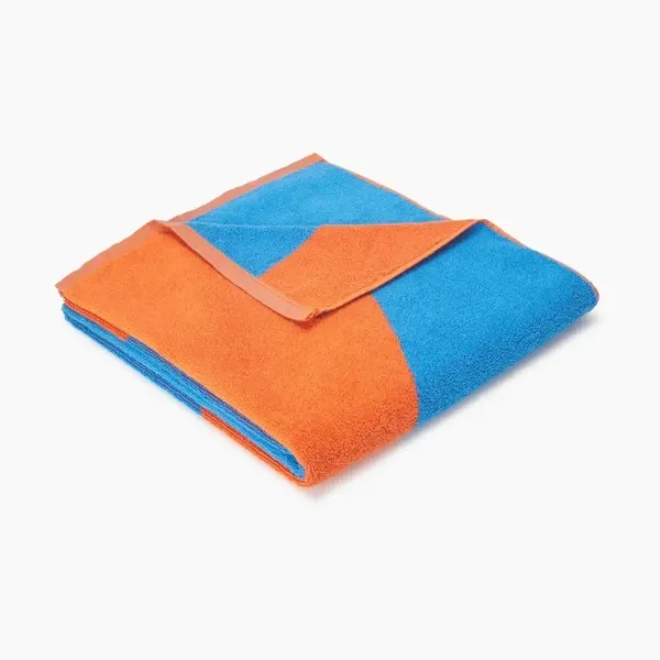 cotton orange and blue beach towel