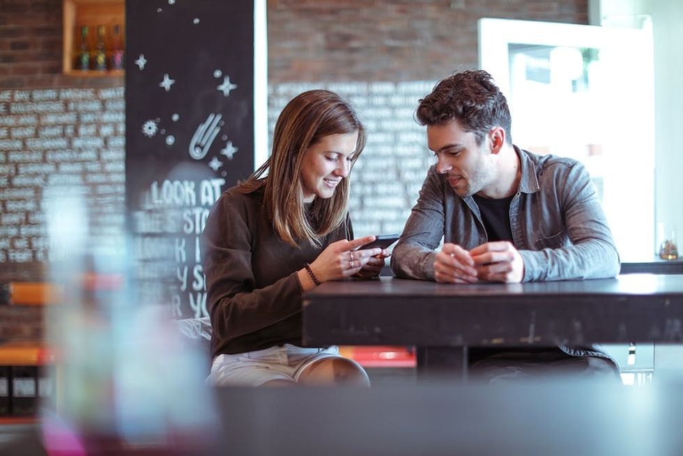 Couple at a bar