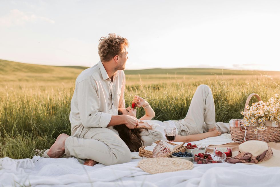 couple having picnic