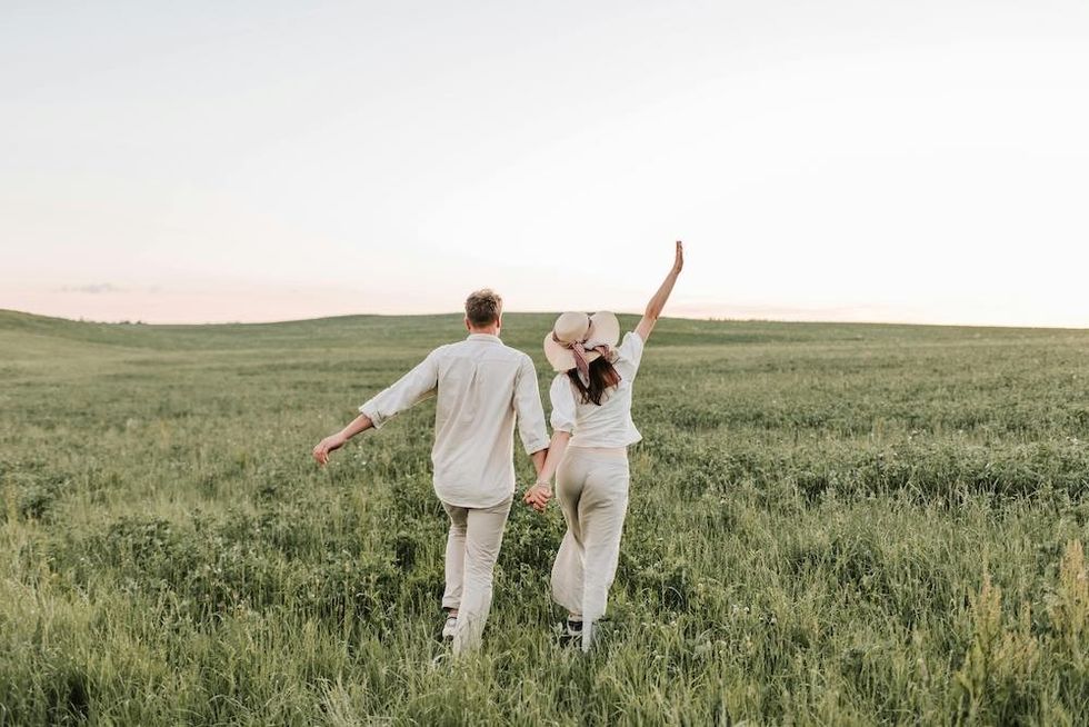 couple in a field