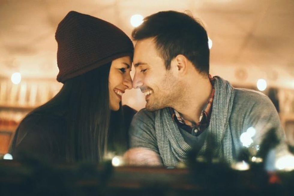 couple on a date in cafe