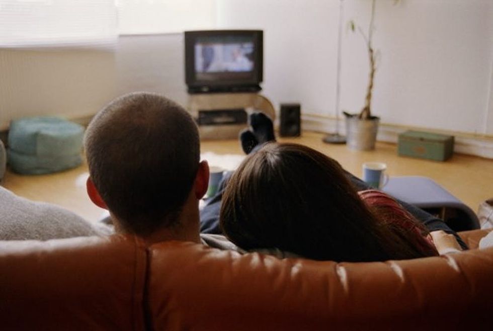 couple watching television