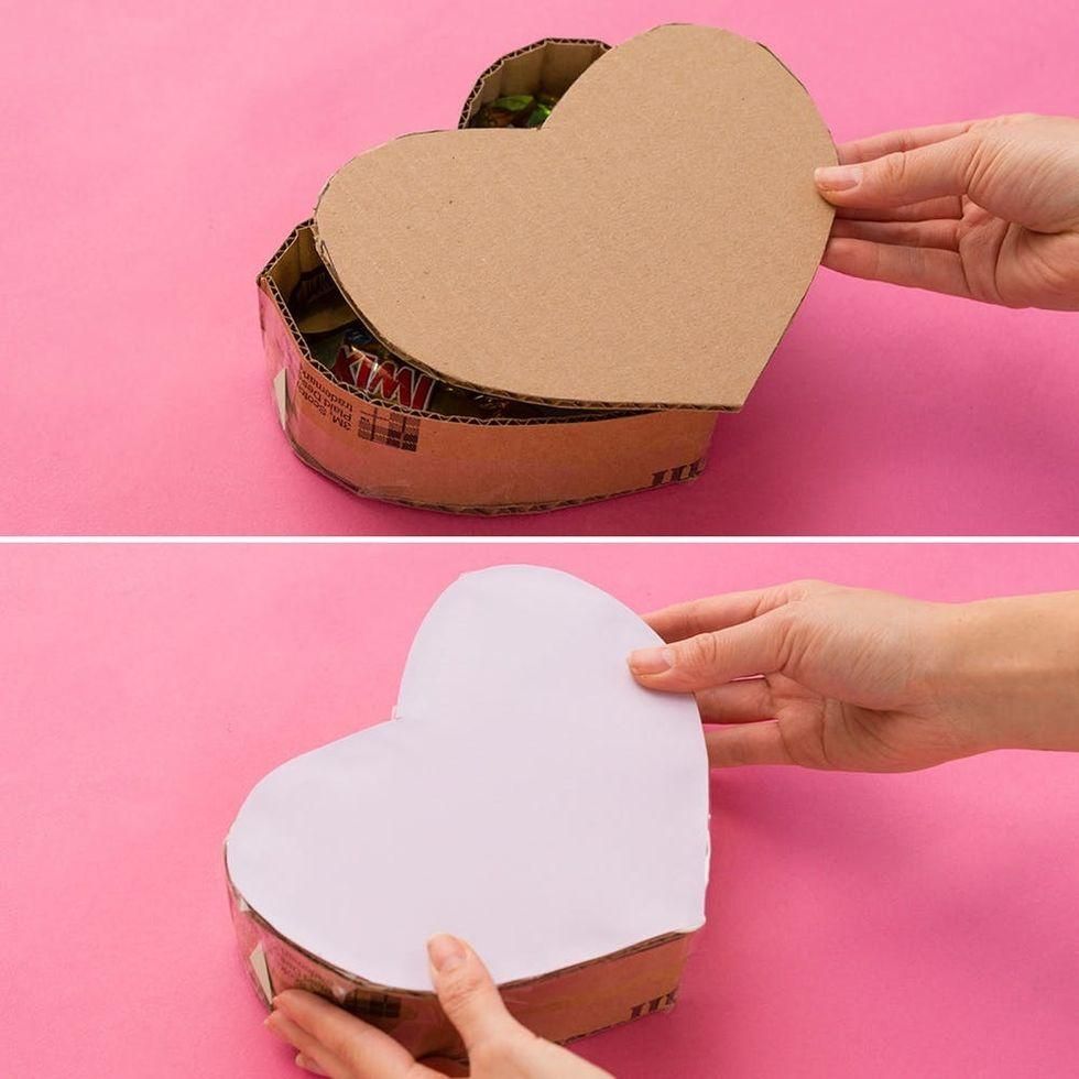 covering the box with a cardboard lid