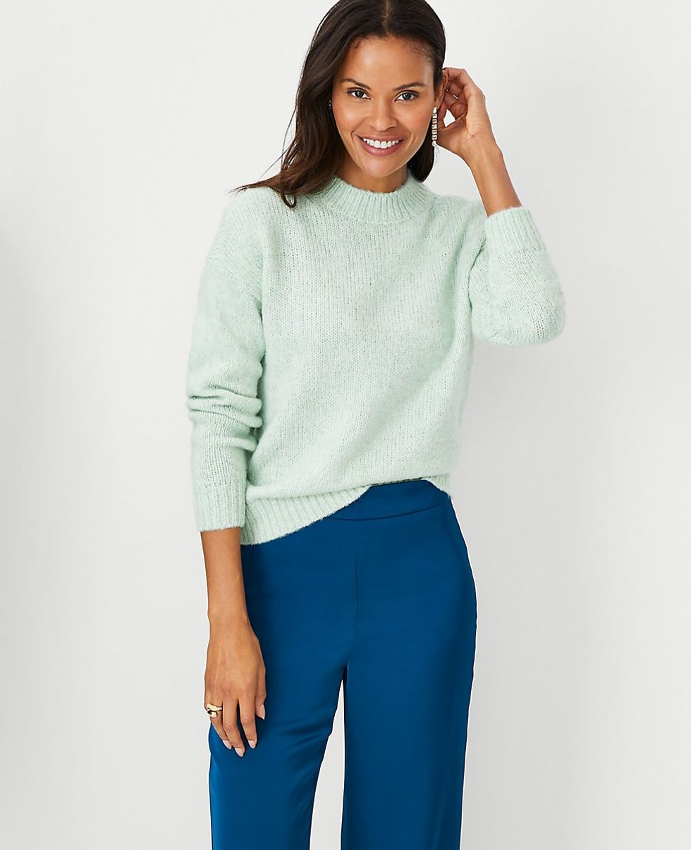 Cozy Wedge Sweater in Herbal Green