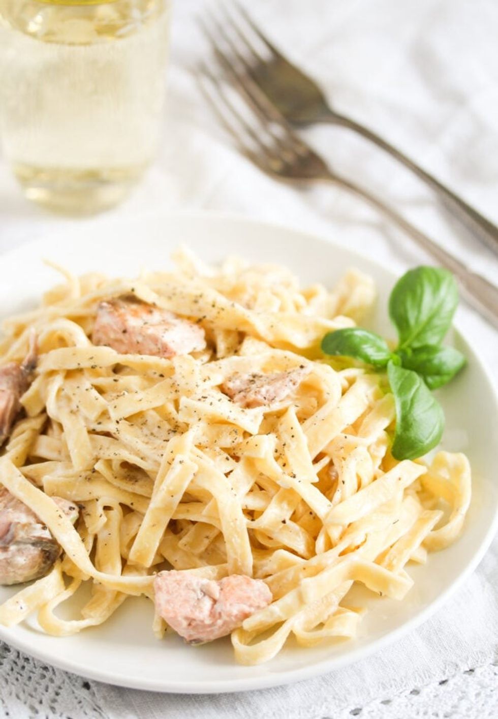 Cr\u00e8me Fraiche Salmon Pasta