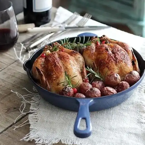 Cranberry apple stuffed Cornish hens