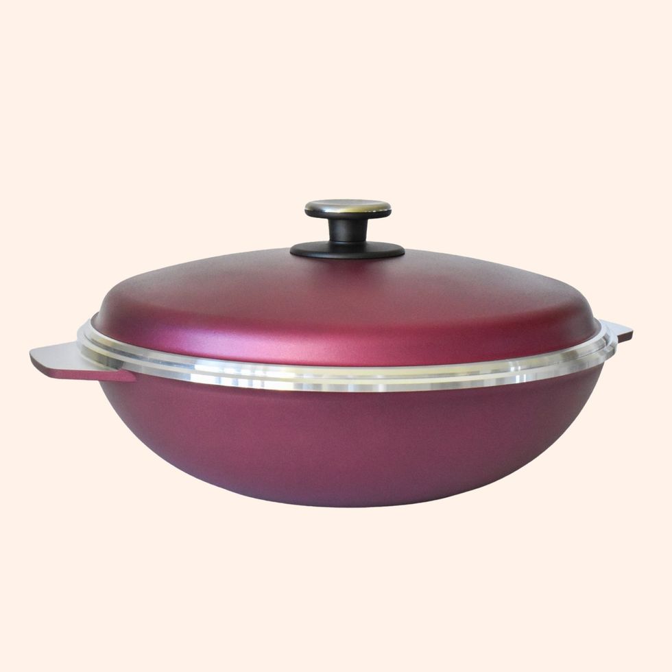 Cranberry Color Cast Wok