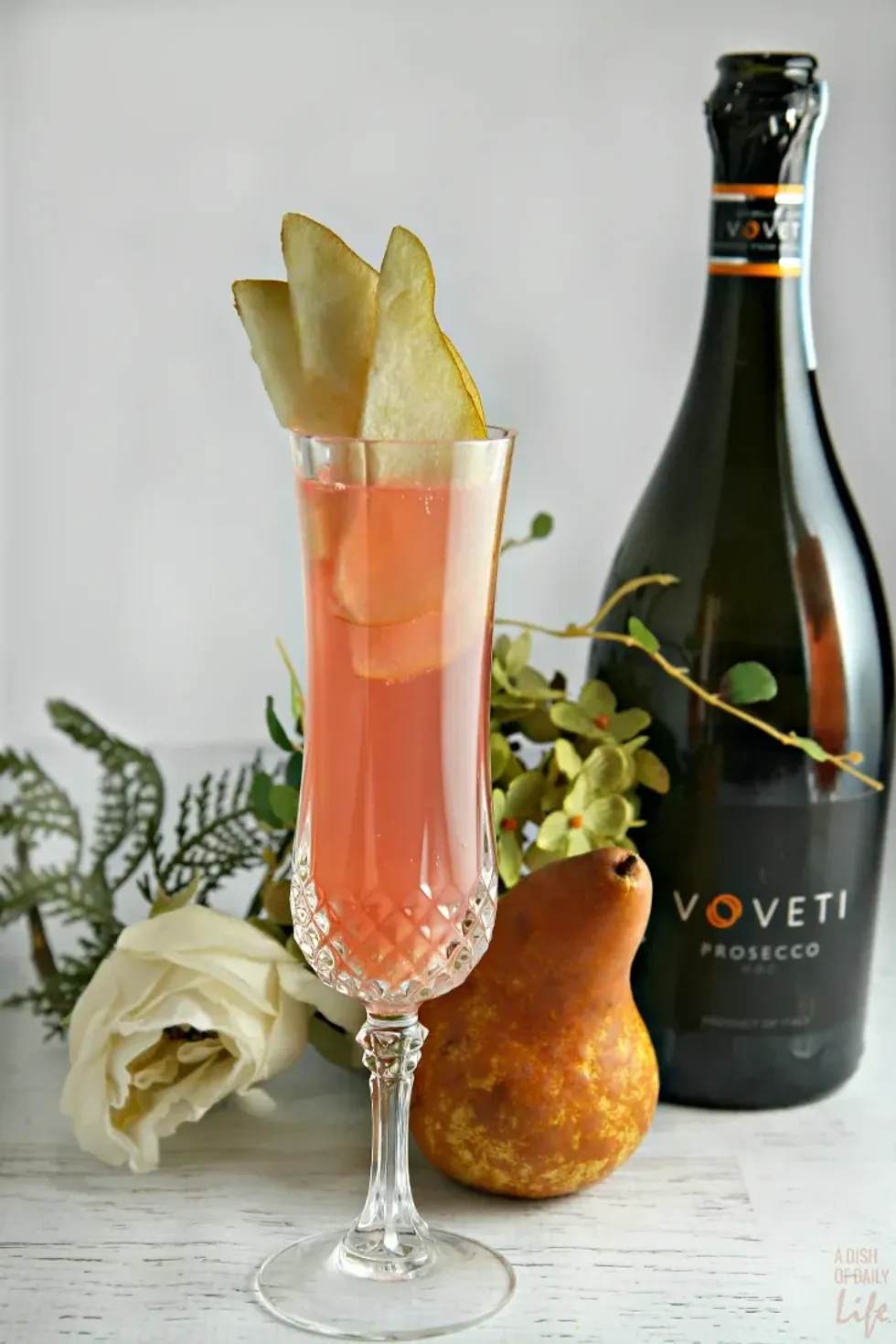 Cranberry Pear Prosecco Cocktail