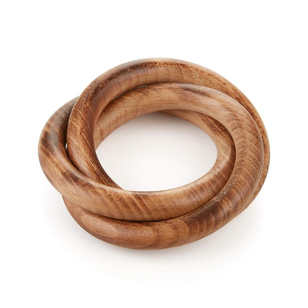 Crate & Barrel 3-Ring Wood Napkin Ring