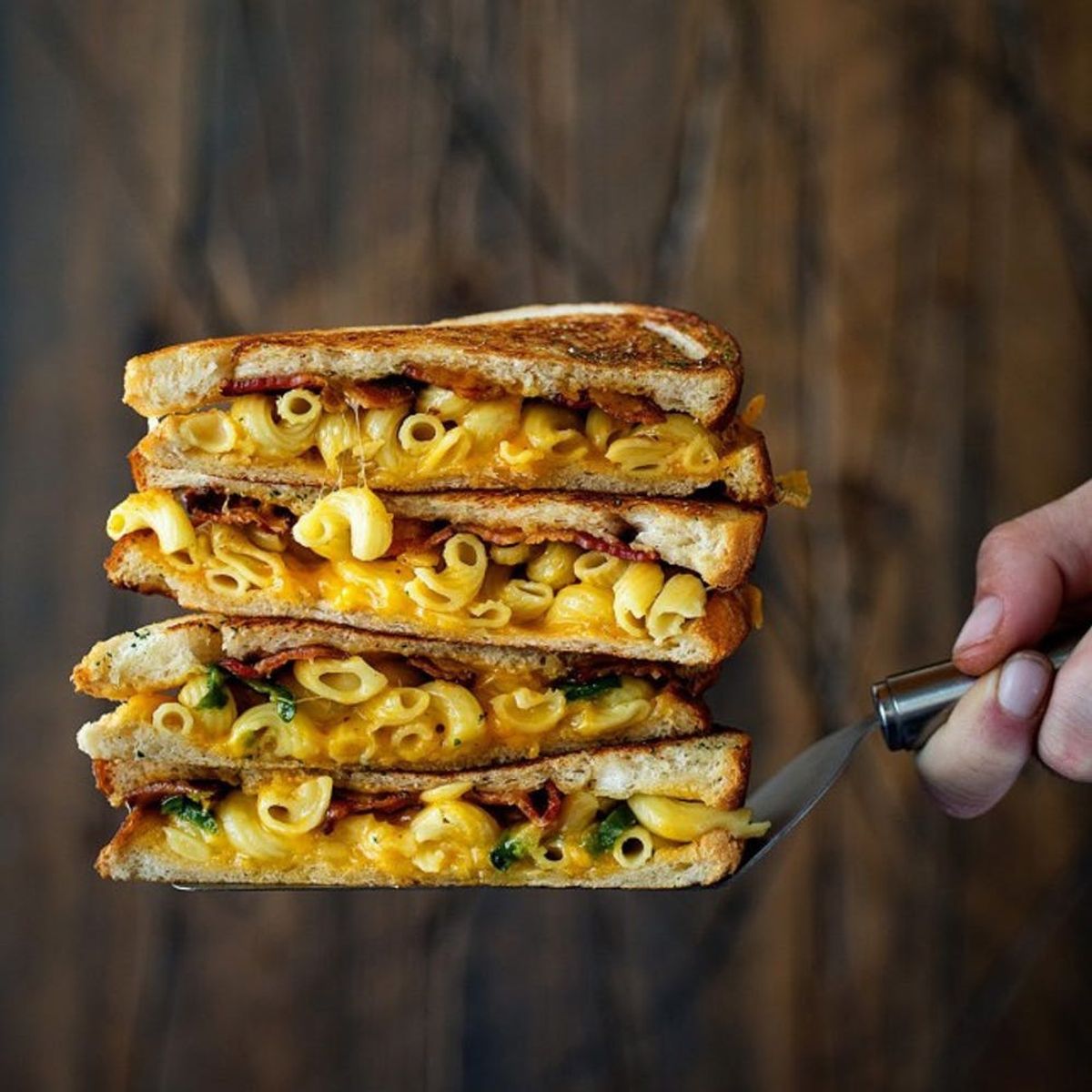 crazy Grilled Cheese Recipes mac and cheese sandwich