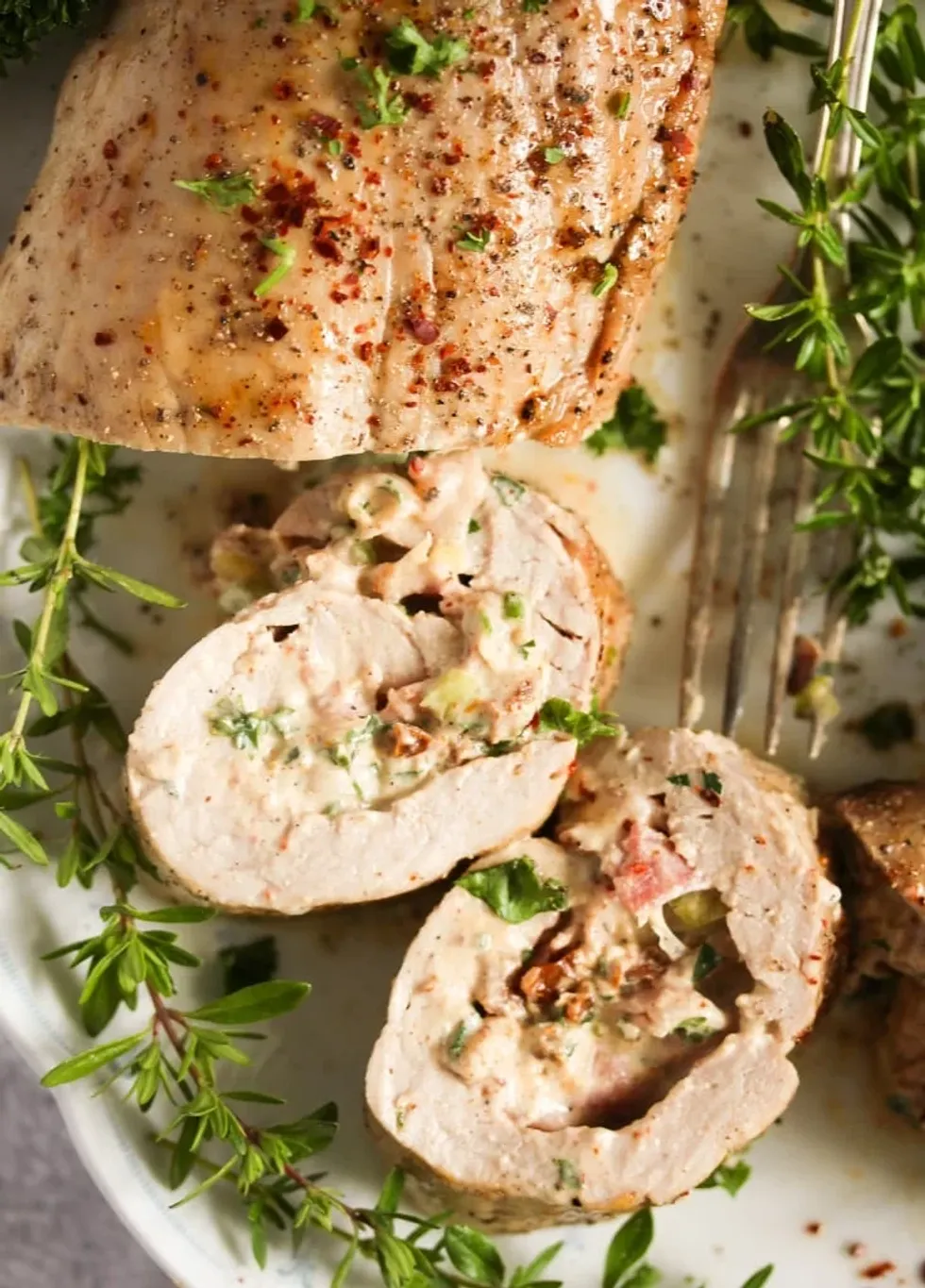 Cream Cheese Stuffed Pork Tenderloin