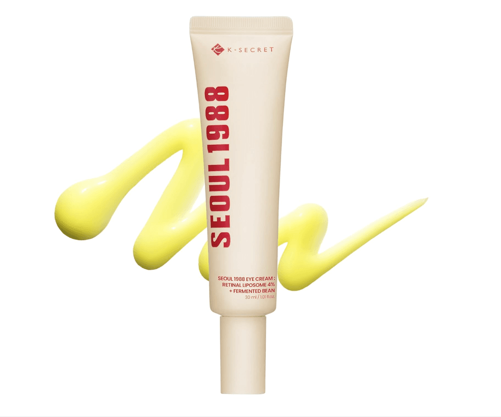 Cream tube labeled "Seoul 1988" with yellow cream swirl behind.