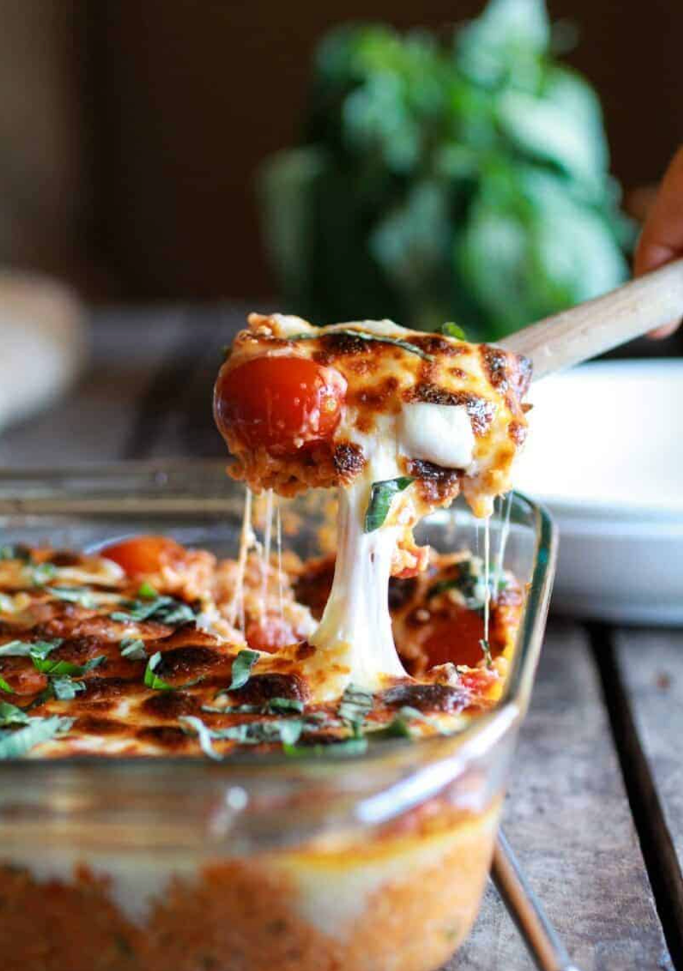 Creamy Caprese Quinoa Bake