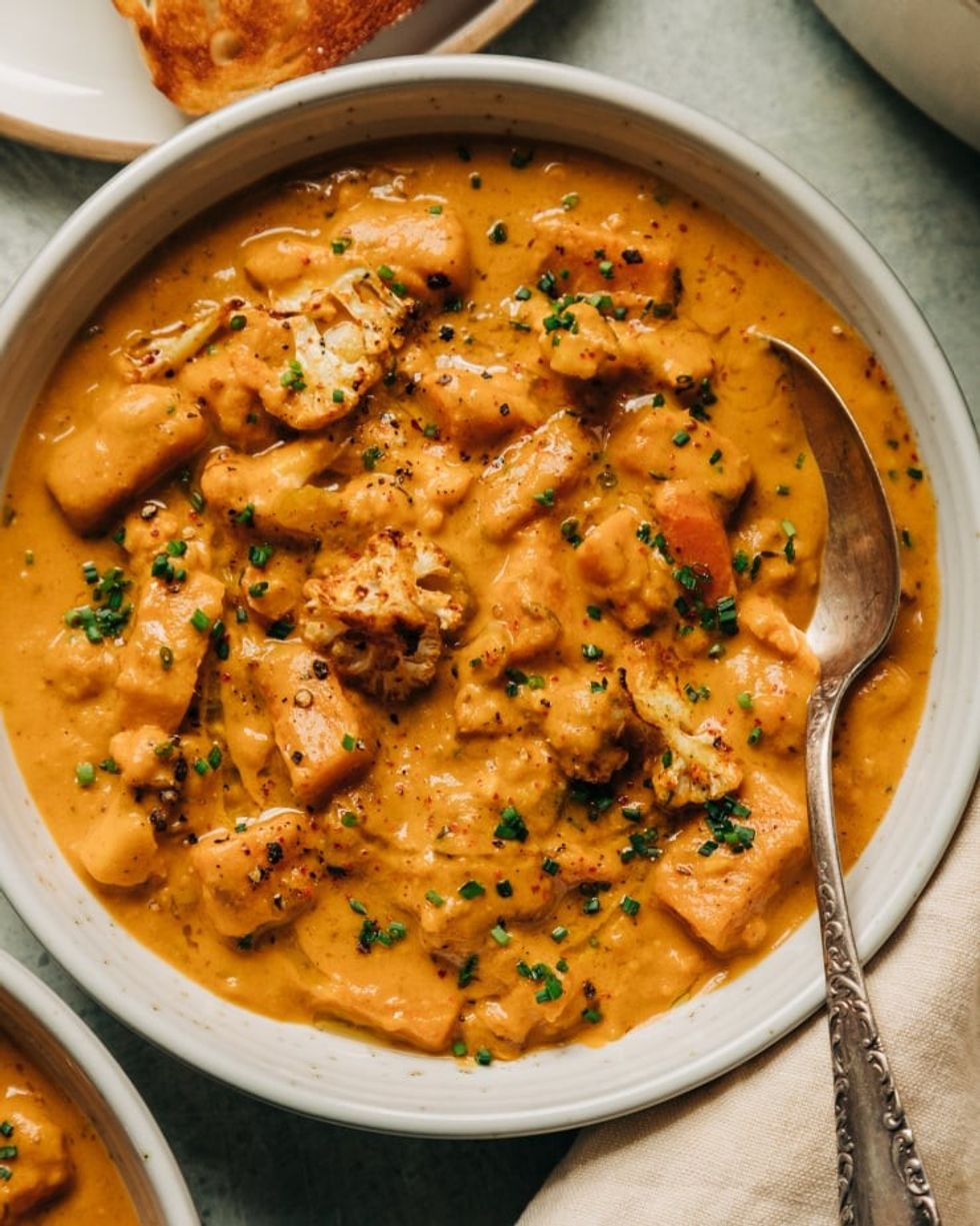 Creamy Cauliflower & Sweet Potato Chowder