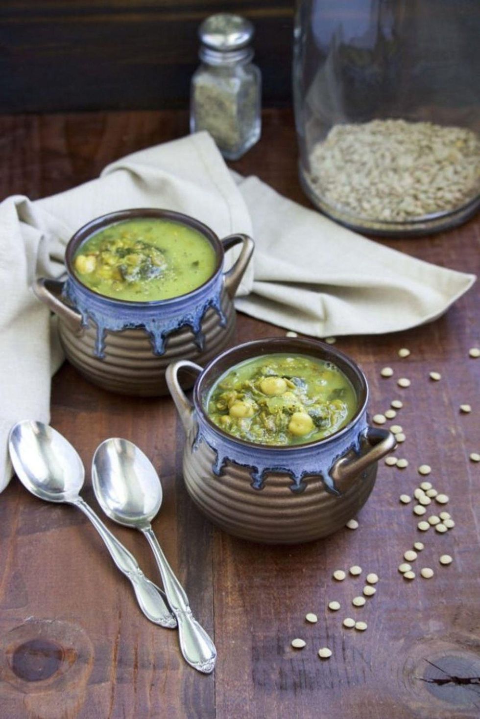 Creamy Coconut Lentil Chickpea Spinach Soup Iron Rich Foods