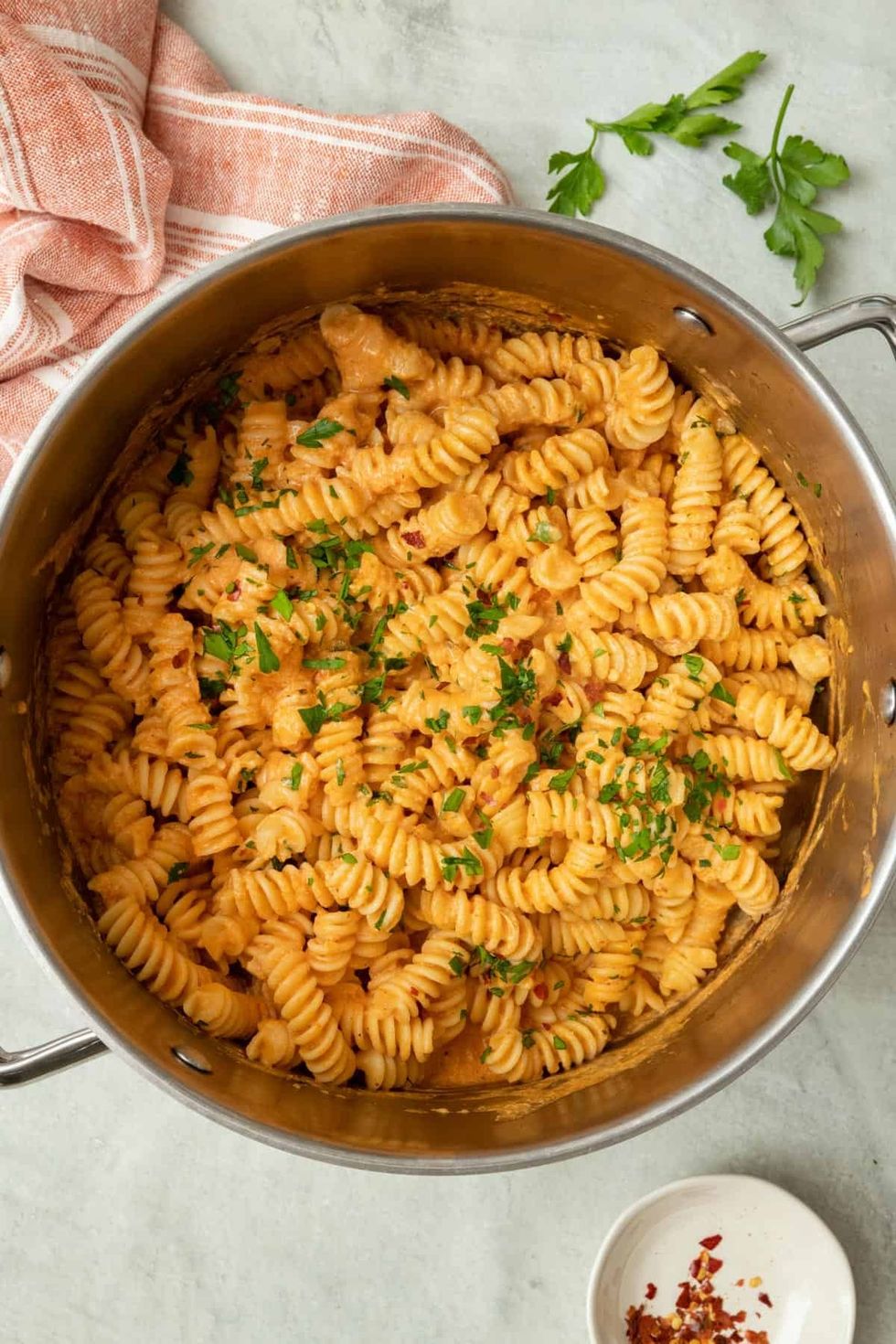 Creamy Cottage Cheese Tomato Pasta