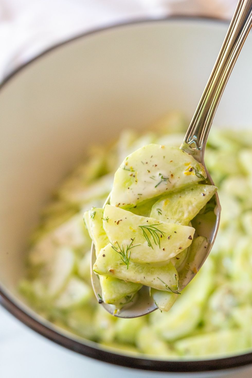 Creamy Cucumber Salad Recipe with Dill
