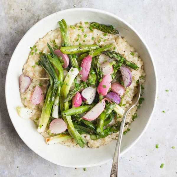 Creamy Risotto With Roasted Spring Vegetables