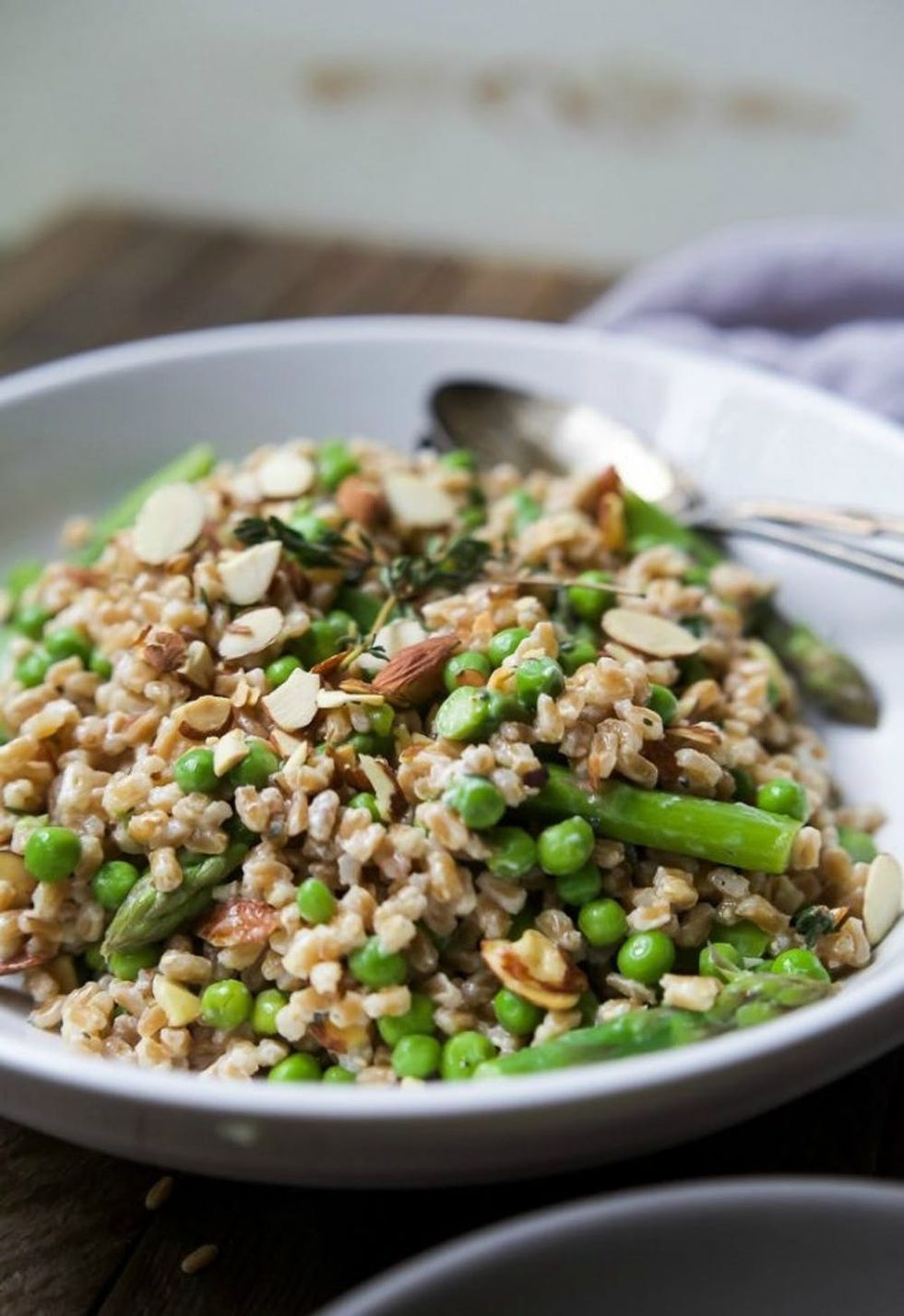 Creamy Springtime Farro Salad