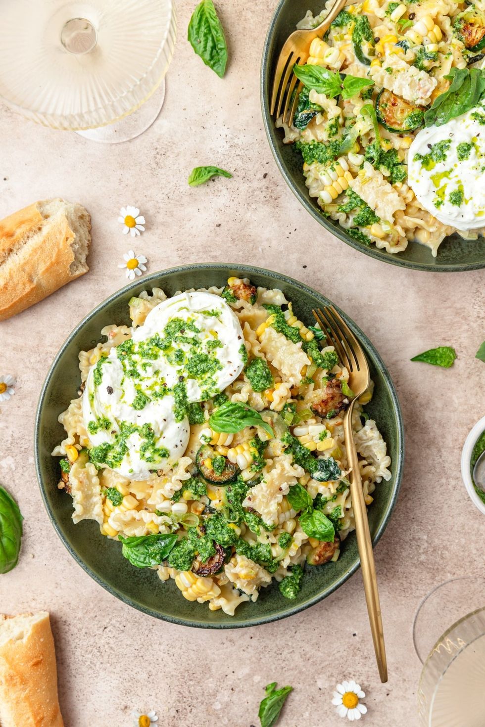 Creamy Summer Pasta with Fresh Corn, Zucchini, & Burrata