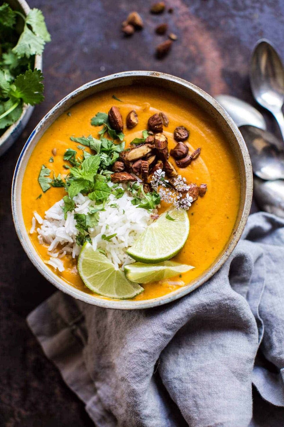 Creamy Thai Carrot + Sweet Potato Soup