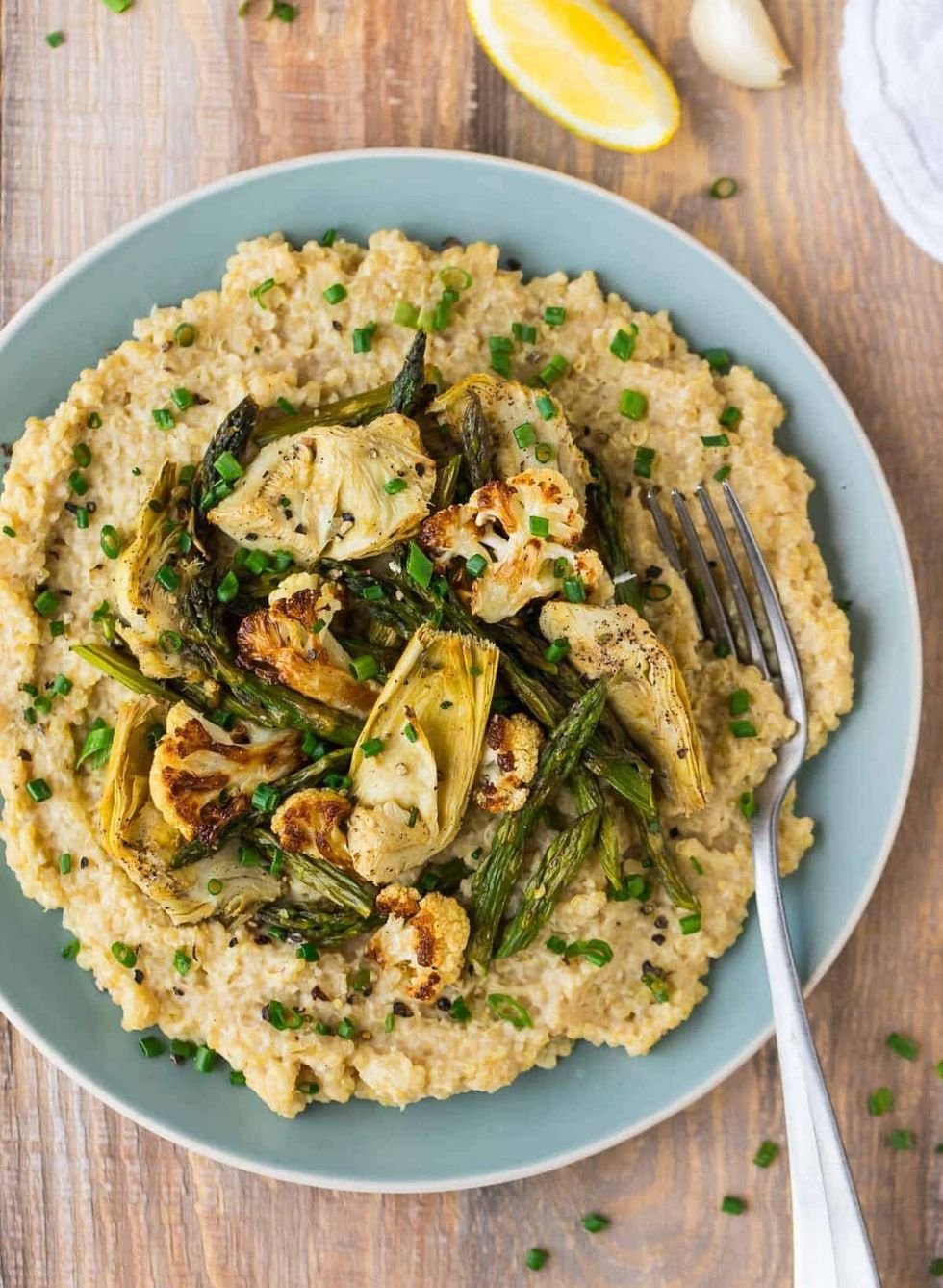 Creamy Vegan Risotto With Asparagus and Quinoa for passover meals