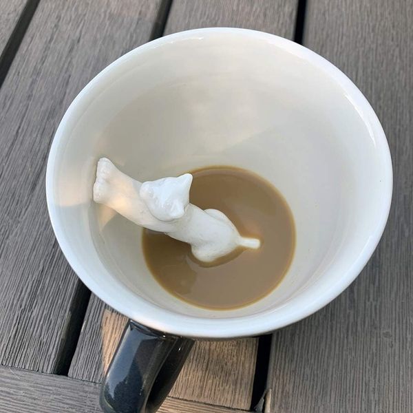 Creature Cups Cat Stretch Ceramic Cup