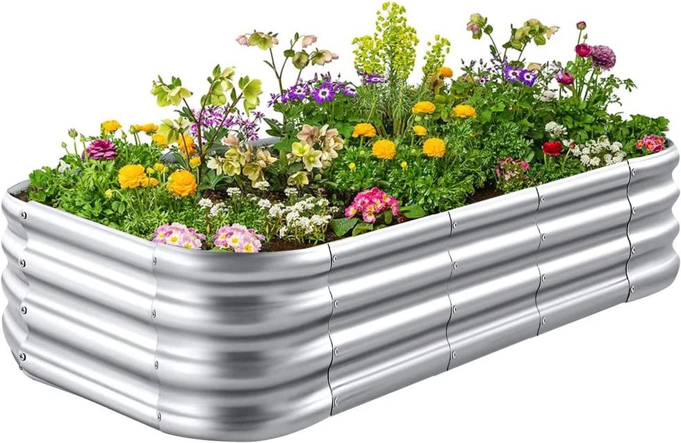Crirax Galvanized Raised Garden Beds Outdoor for Vegetables