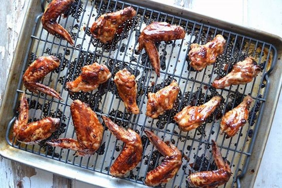 Crispy Baked Balsamic Caramel Chicken Wings
