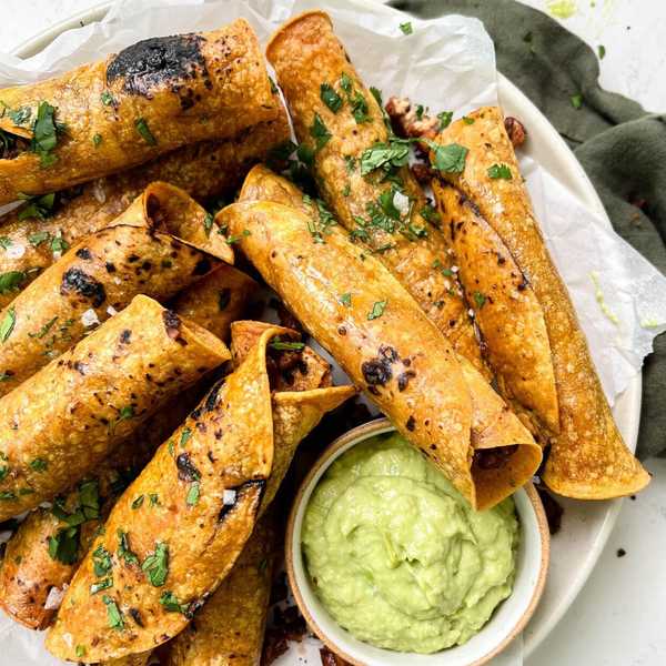 Crispy Baked Vegan Taquitos high protein breakfast