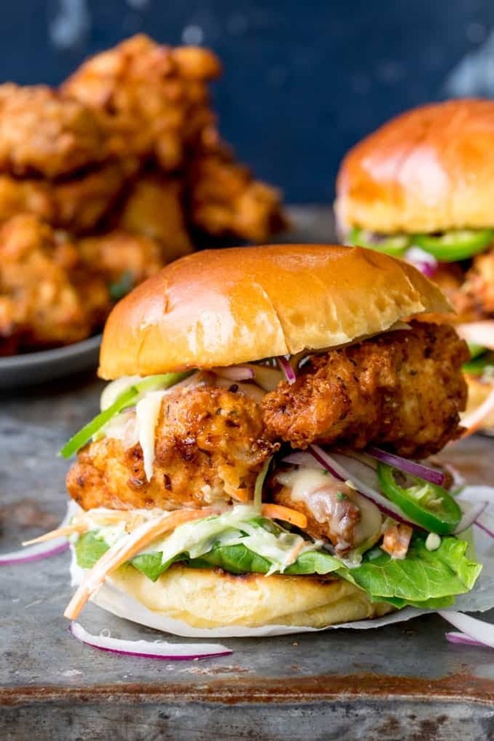 Crispy Chicken Burger with Honey Mustard Coleslaw