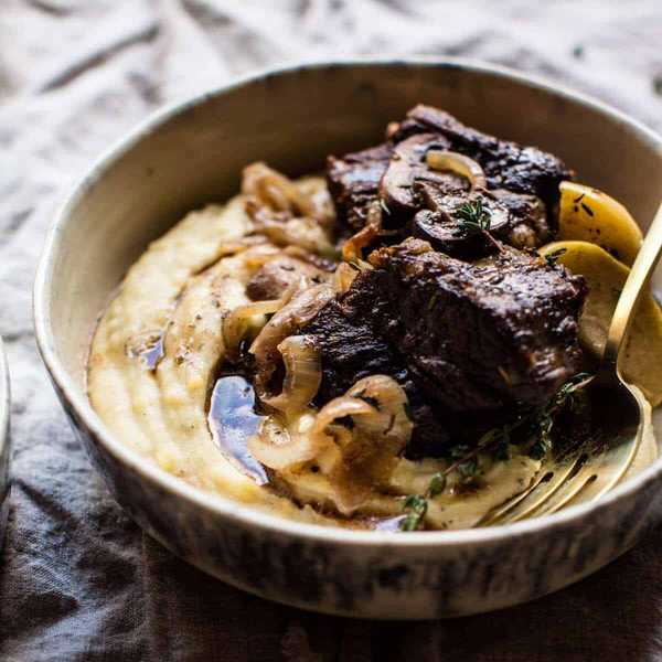 Crock Pot Cider Braised Short Ribs with Sage Butter Mashed Potatoes