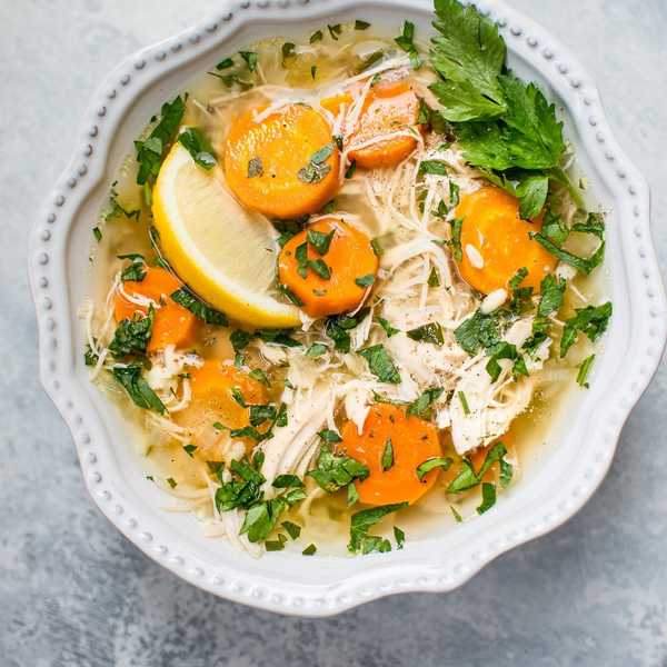 Crockpot Lemon Chicken Orzo Soup