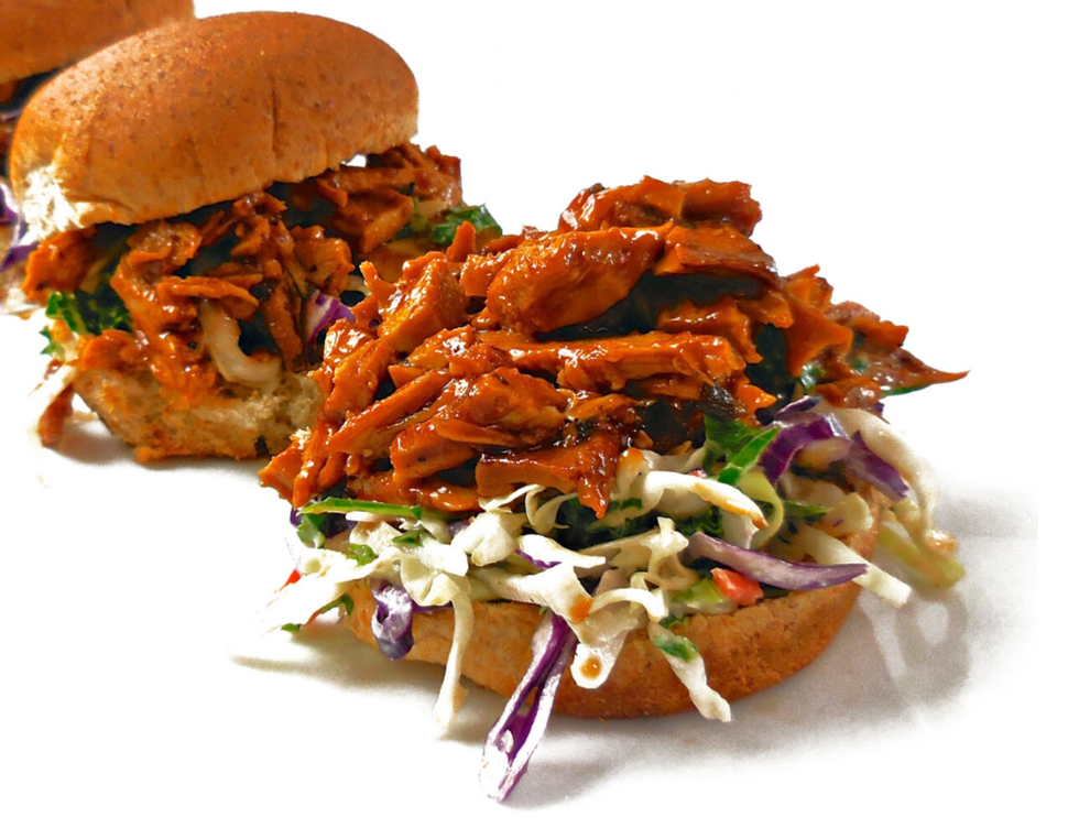 Crockpot Vegan BBQ Chicken Sandwiches