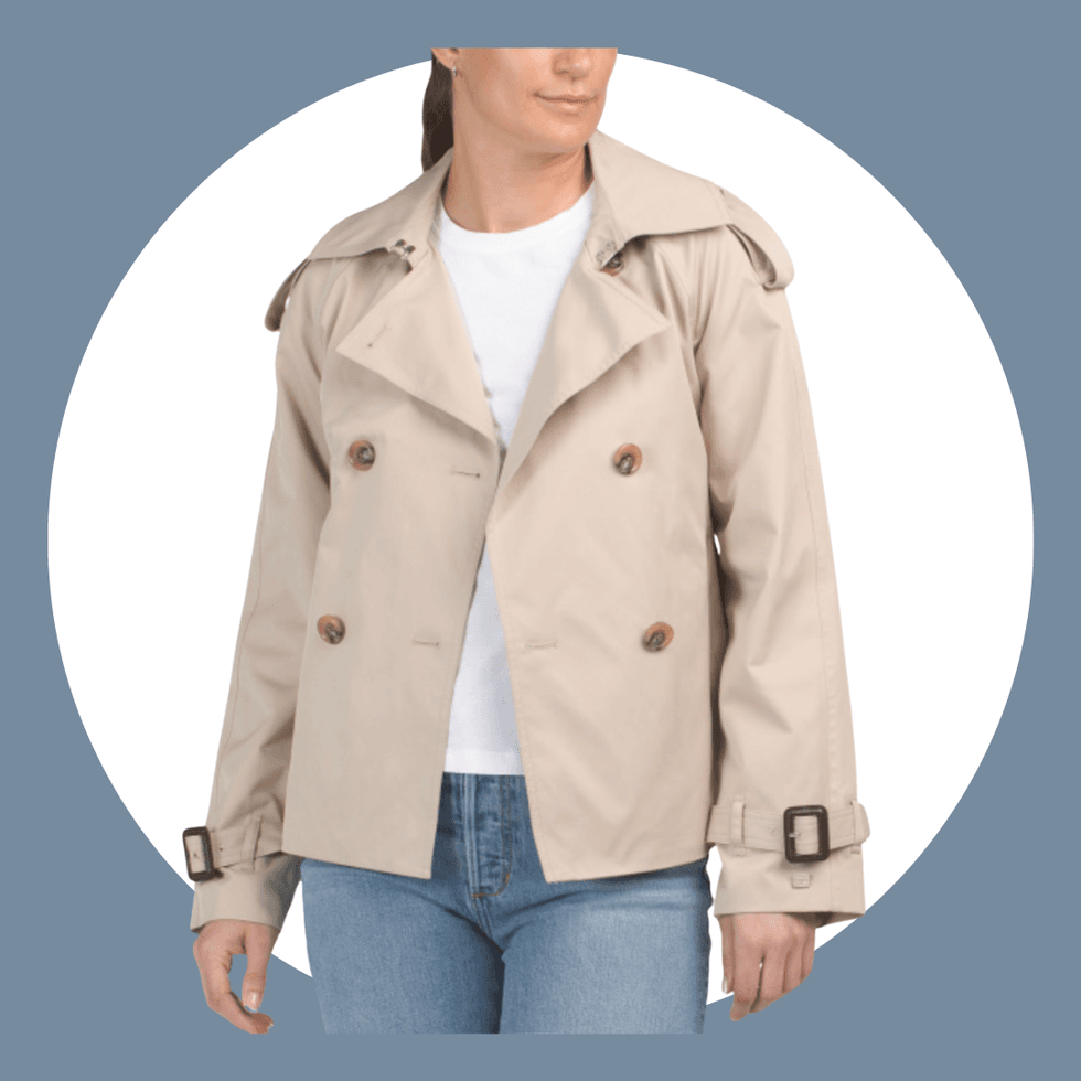 Cropped Belted Trench Coat