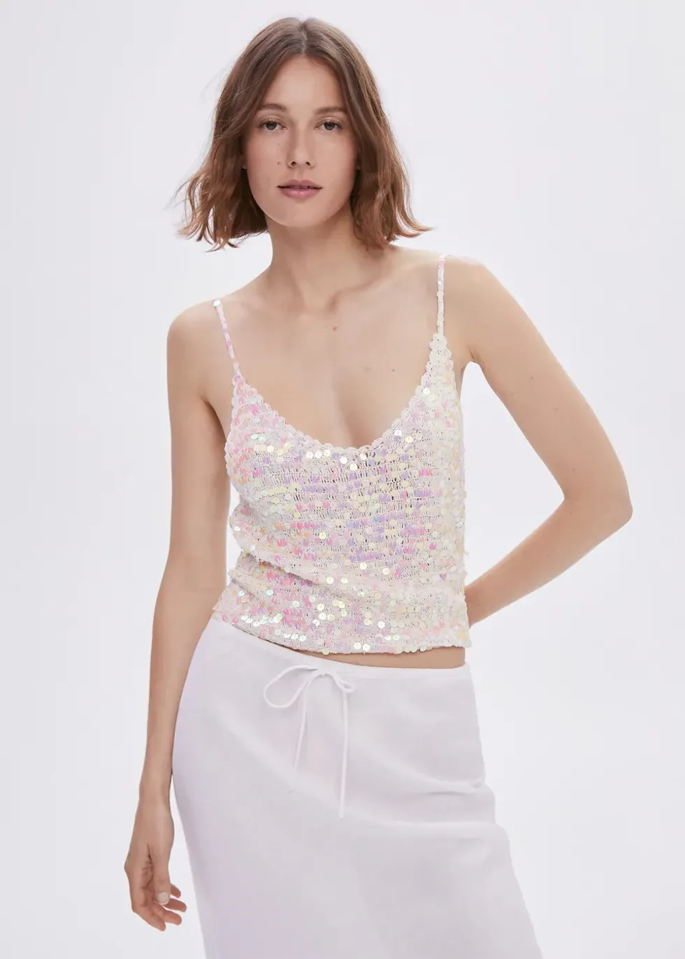 cropped top with sequins