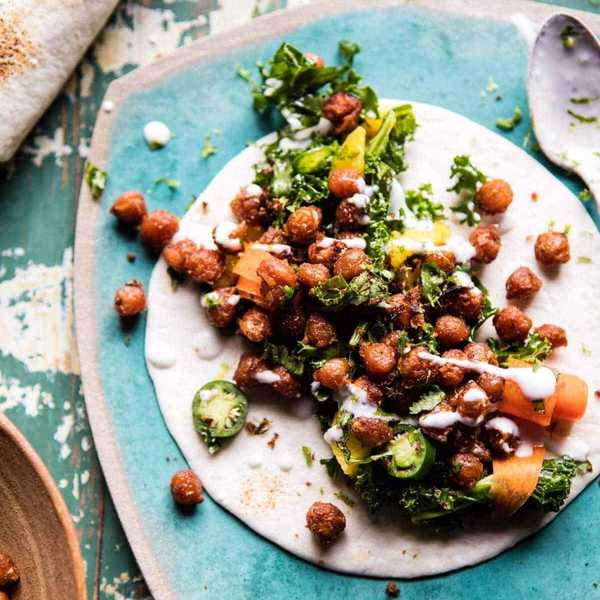 Crunchy Tandoori Chickpea Wraps