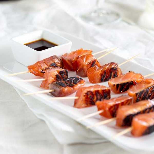 Cured Brown Sugar Salmon Skewers