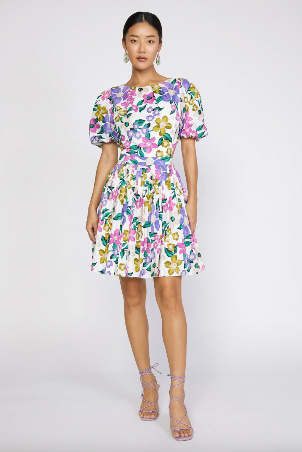 Current Air Floral Puff Sleeve Dress